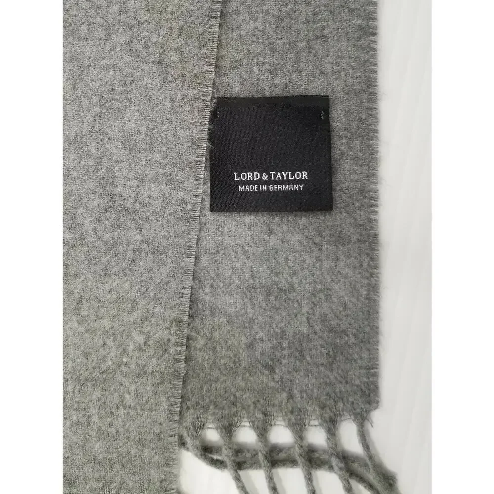 II) Lord & Taylor Women's Shawl Scarf Wrap Stole Fringed Tassels Gray Acrylic